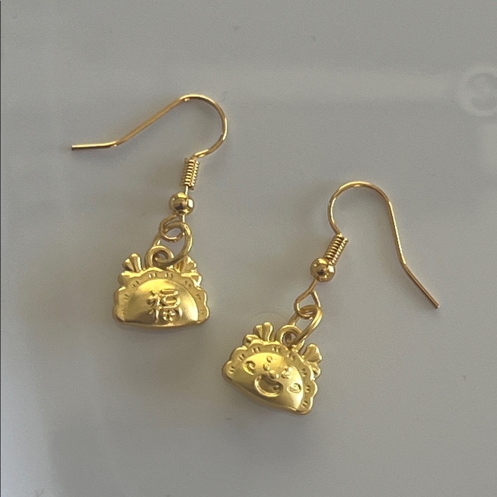 18k Gold Filled Good Fortune Drop Earrings